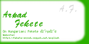 arpad fekete business card